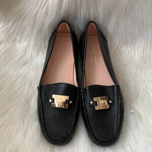 NWOT Kate Spade Carmen Black Pebble Moccasin Logo Loafers- NEW!!!  Size-6 Kate Spade, Black Pebbled Leather Loafers | eBay main image 4